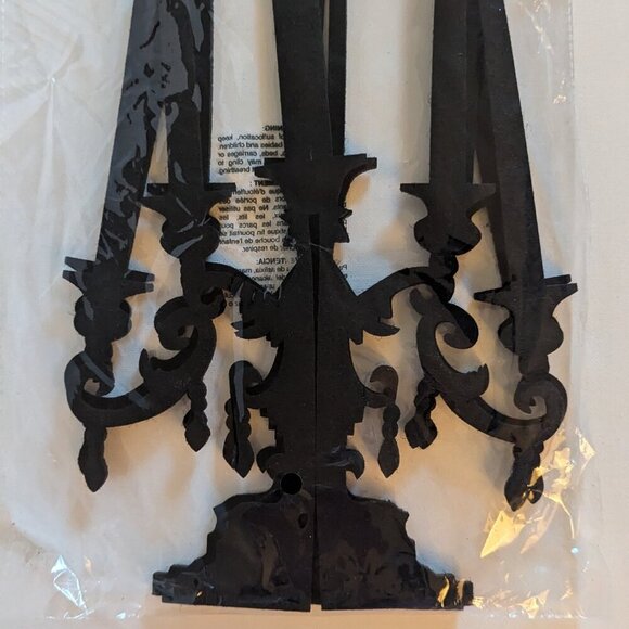 NWT Spooky Black 3D Foam Candleabra Goth Halloween Prop Haunted House Decoration - Picture 4 of 8